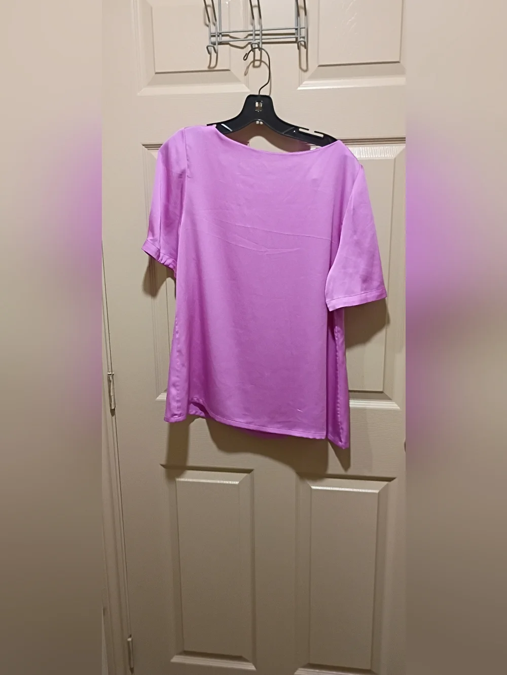 lilac purple Banana Republic short sleeve blouse GUC Large
